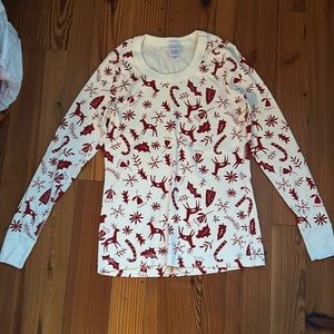 Hanna Andersson size small Long John Reindeer Christmas Pajama Set